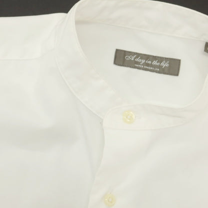 【中古】ア デイ イン ザ ライフ ユナイテッドアローズ a day in the life united arrows コットン バンドカラー カジュアルシャツ ホワイト【 M 】【 状態ランクB 】【 メンズ 】