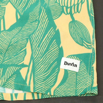【中古】ドゥービンデザイン DUVIN DESIGN レーヨン ボタニカル柄 オープンカラー 半袖シャツ グリーンxベージュ【 S 】【 状態ランクC 】【 メンズ 】