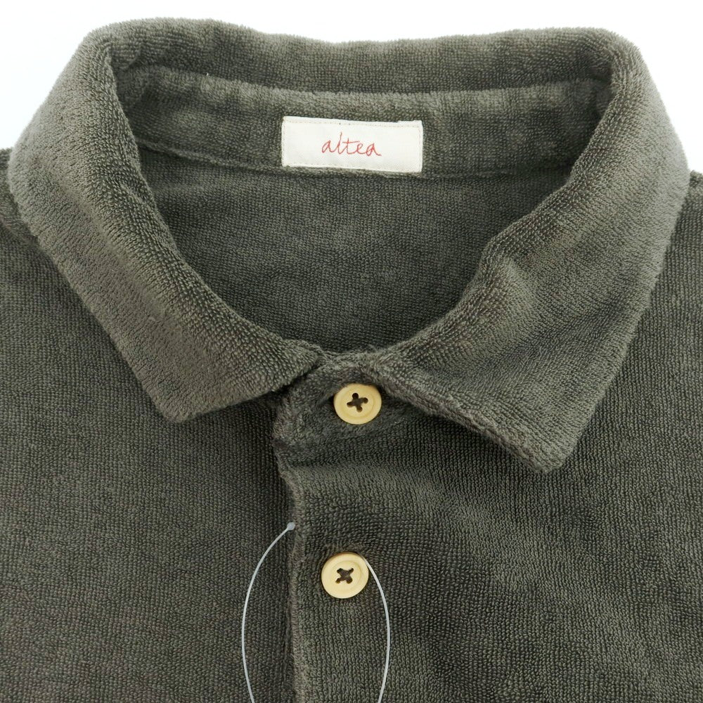 【中古】アルテア Altea コットンポリエステル パイル 半袖ポロシャツ グレイッシュオリーブ系【 JP M 】【 状態ランクC 】【 メンズ 】