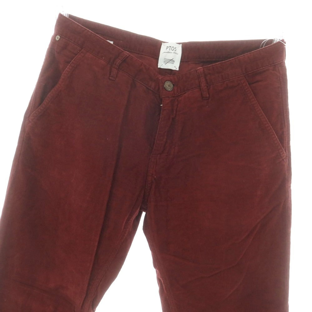 【中古】ピーティーゼロチンクエ PT05 GRUNGE ストレッチ コットン コーデュロイパンツ ワインレッド【 サイズ32 】【 状態ランクB 】【 メンズ 】 [CPD]