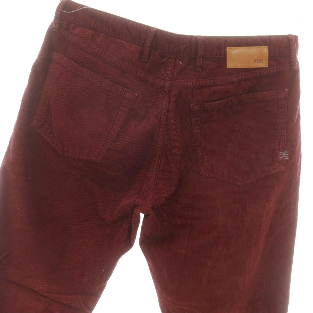 【中古】ピーティーゼロチンクエ PT05 GRUNGE ストレッチ コットン コーデュロイパンツ ワインレッド【 サイズ32 】【 状態ランクB 】【 メンズ 】 [CPD]