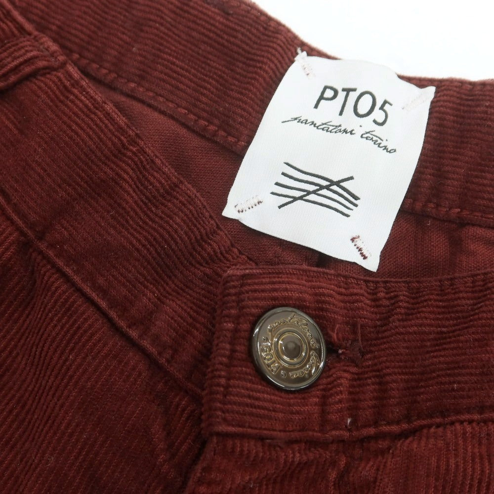 【中古】ピーティーゼロチンクエ PT05 GRUNGE ストレッチ コットン コーデュロイパンツ ワインレッド【 サイズ32 】【 状態ランクB 】【 メンズ 】 [CPD]