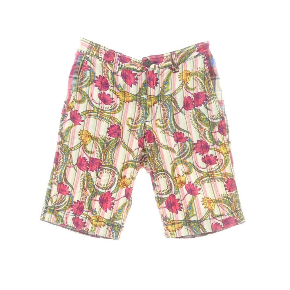 【中古】ガネーシュ ganesh コットン ショートパンツ ピンクxホワイト【 32 】【 状態ランクC 】【 メンズ 】