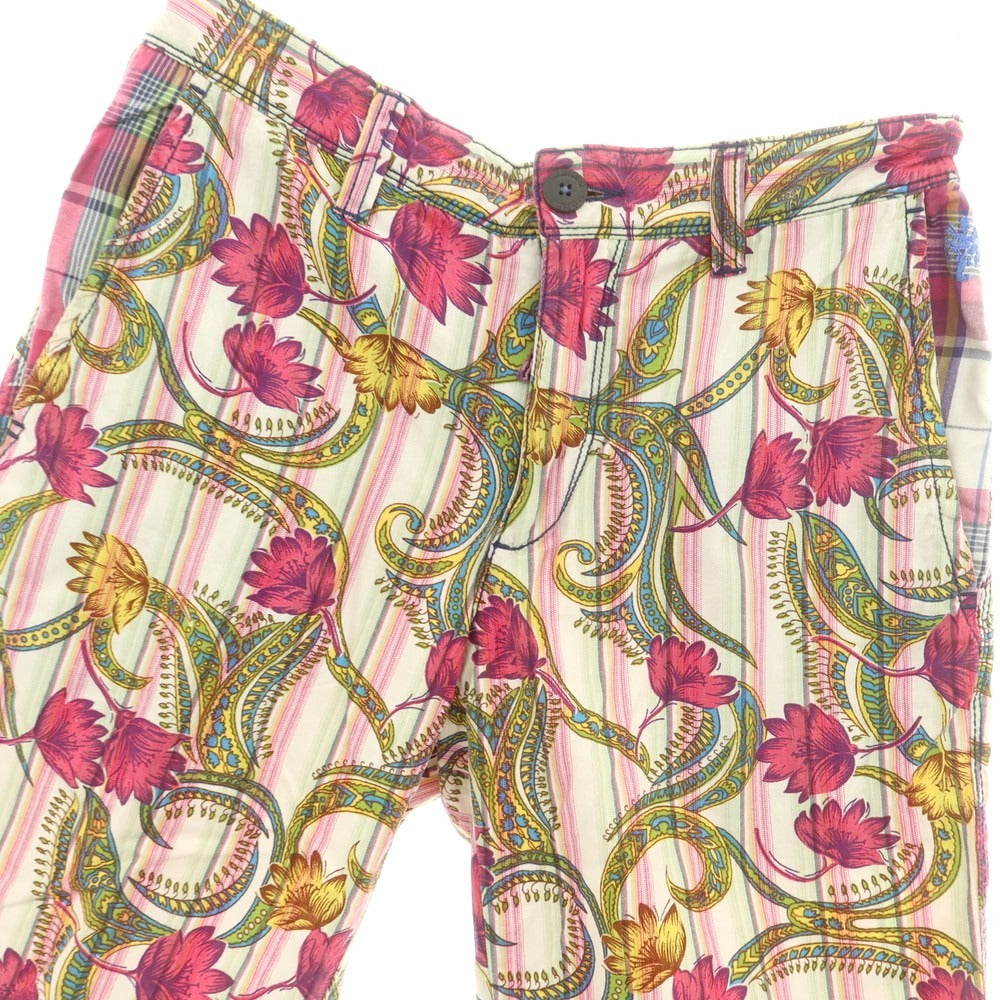 【中古】ガネーシュ ganesh コットン ショートパンツ ピンクxホワイト【 32 】【 状態ランクC 】【 メンズ 】