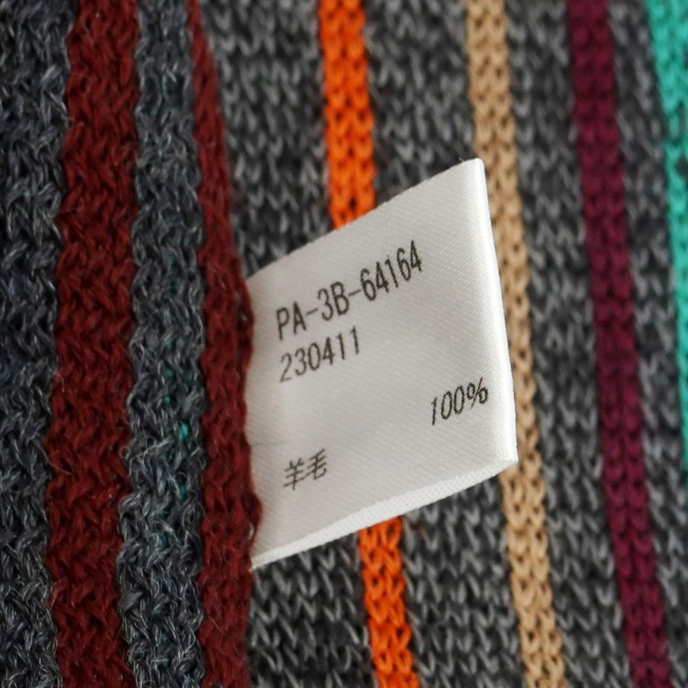 【中古】ポールスミス Paul Smith ウール マフラー ダークグレーxマルチカラー【 状態ランクB 】【 メンズ 】