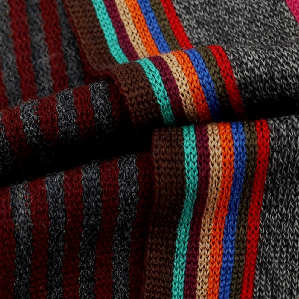 【中古】ポールスミス Paul Smith ウール マフラー ダークグレーxマルチカラー【 状態ランクB 】【 メンズ 】