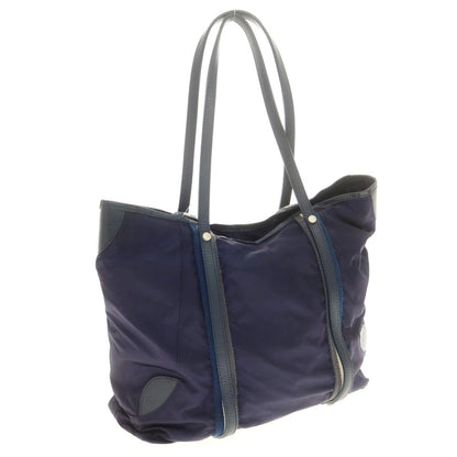 【中古】オロビアンコ Orobianco ナイロン90％　アクリル10％　レザー トートバッグ ネイビー【 状態ランクC 】【 メンズ 】