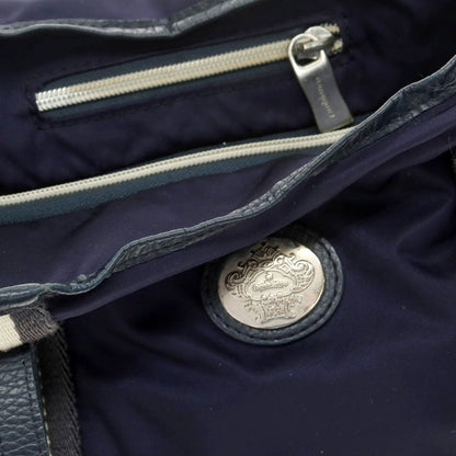 【中古】オロビアンコ Orobianco ナイロン90％　アクリル10％　レザー トートバッグ ネイビー【 状態ランクC 】【 メンズ 】