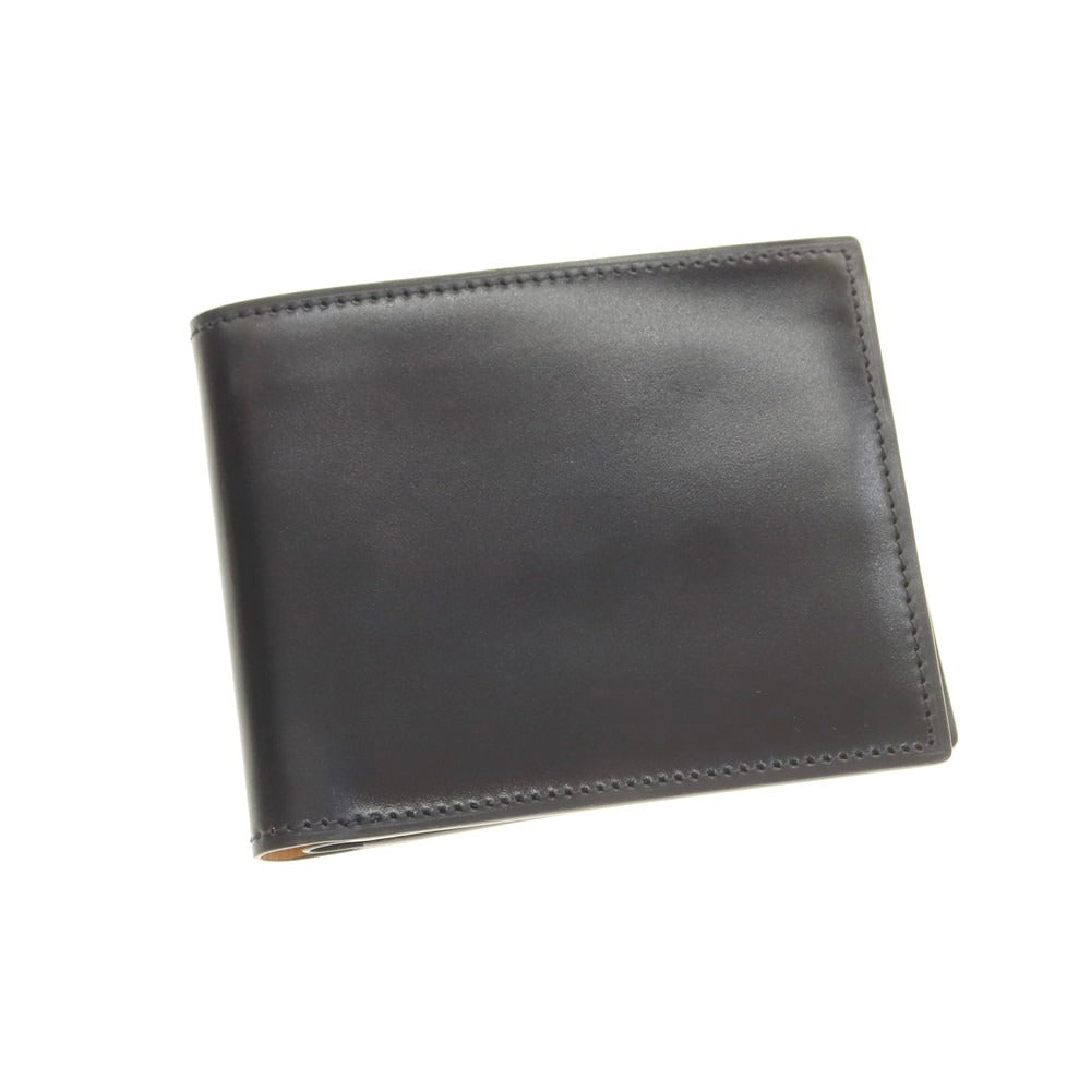 【中古】ケーティールイストン K.T.Lewiston シェルコードバン 二つ折り財布 ブラックネイビー【 状態ランクA 】【 メンズ 】