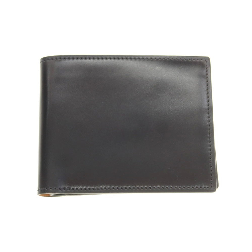 【中古】ケーティールイストン K.T.Lewiston シェルコードバン 二つ折り財布 ブラックネイビー【 状態ランクA 】【 メンズ 】