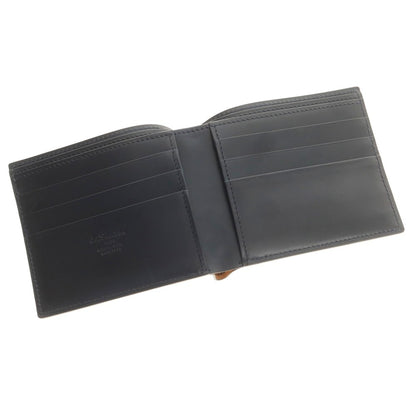 【中古】ケーティールイストン K.T.Lewiston シェルコードバン 二つ折り財布 ブラックネイビー【 状態ランクA 】【 メンズ 】