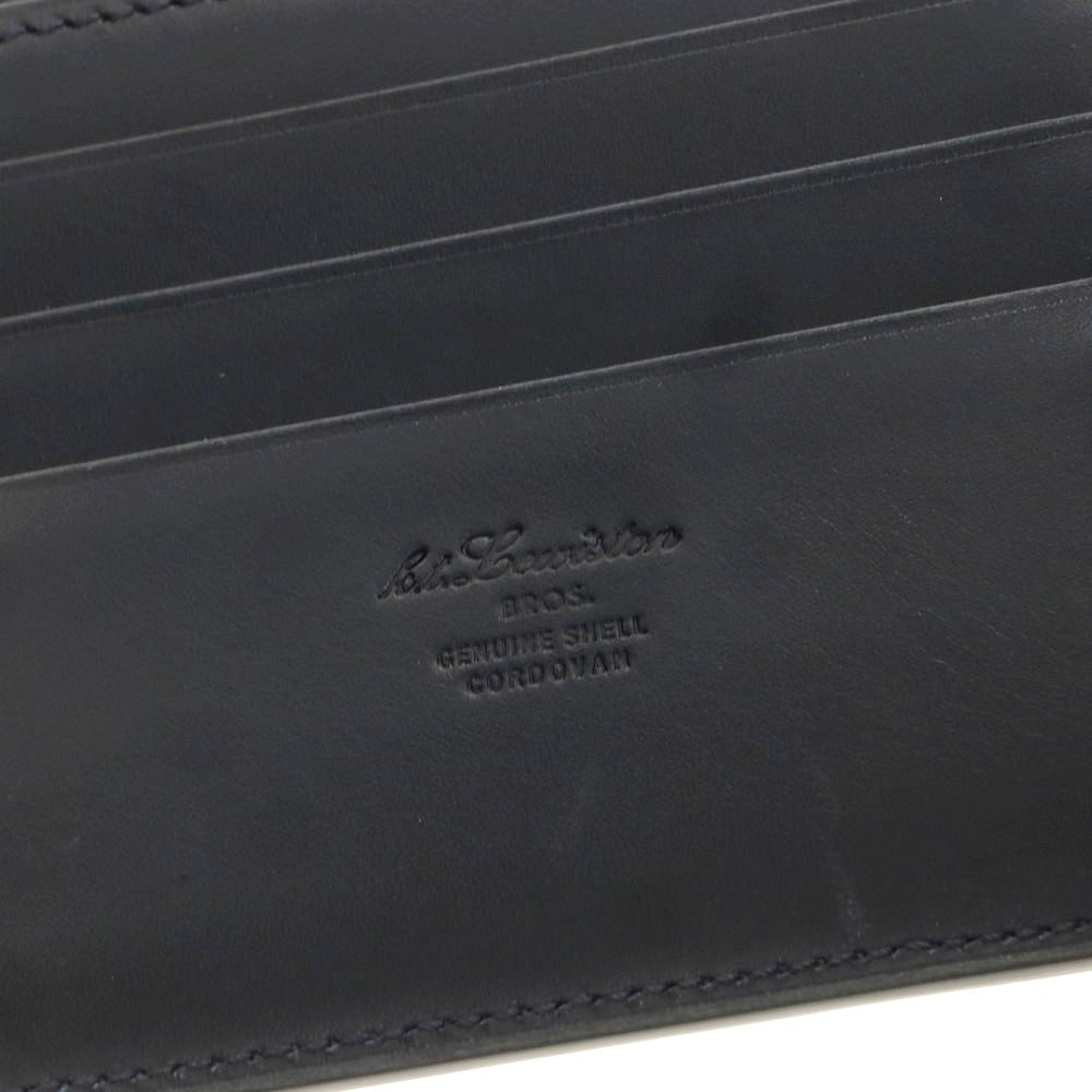 【中古】ケーティールイストン K.T.Lewiston シェルコードバン 二つ折り財布 ブラックネイビー【 状態ランクA 】【 メンズ 】