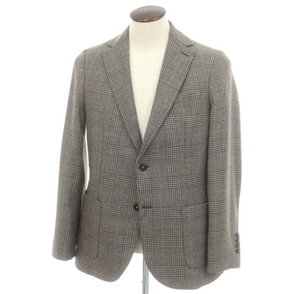 【中古】チルコロ1901 CIRCOLO 1901 ウールコットン グレンチェック 2B カジュアルジャケット ブラウンxグレー【 50 】【 状態ランクB 】【 メンズ 】