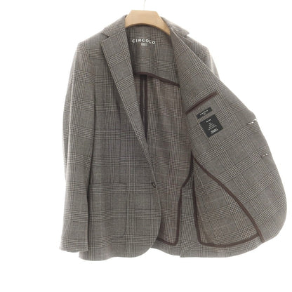 【中古】チルコロ1901 CIRCOLO 1901 ウールコットン グレンチェック 2B カジュアルジャケット ブラウンxグレー【 50 】【 状態ランクB 】【 メンズ 】