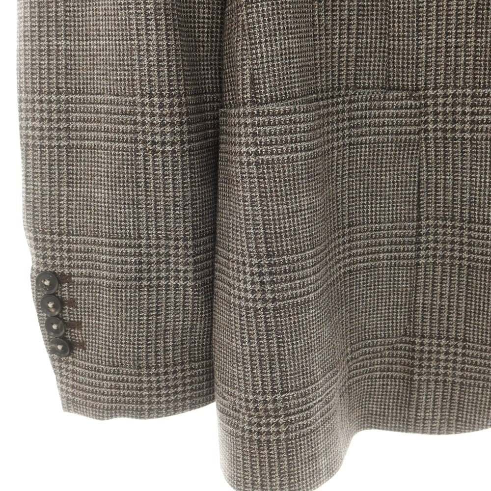 【中古】チルコロ1901 CIRCOLO 1901 ウールコットン グレンチェック 2B カジュアルジャケット ブラウンxグレー【 50 】【 状態ランクB 】【 メンズ 】