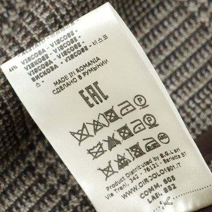 【中古】チルコロ1901 CIRCOLO 1901 ウールコットン グレンチェック 2B カジュアルジャケット ブラウンxグレー【 50 】【 状態ランクB 】【 メンズ 】