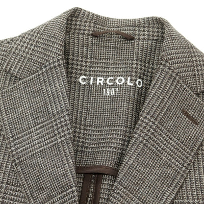 【中古】チルコロ1901 CIRCOLO 1901 ウールコットン グレンチェック 2B カジュアルジャケット ブラウンxグレー【 50 】【 状態ランクB 】【 メンズ 】