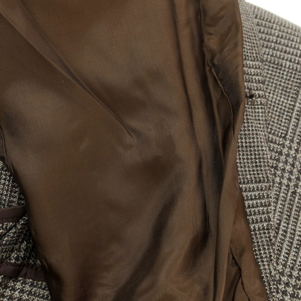 【中古】チルコロ1901 CIRCOLO 1901 ウールコットン グレンチェック 2B カジュアルジャケット ブラウンxグレー【 50 】【 状態ランクB 】【 メンズ 】