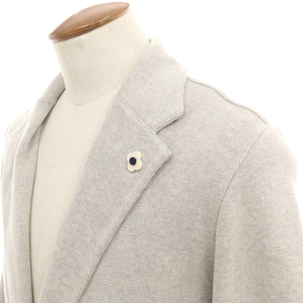 【中古】ラルディーニ LARDINI ハイゲージコットン ニットジャケット グレージュ【 M 】【 状態ランクA 】【 メンズ 】