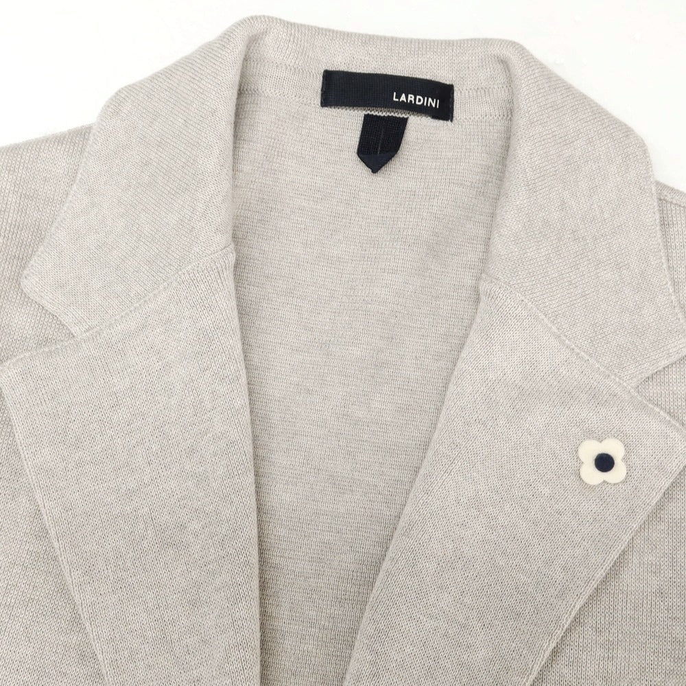 【中古】ラルディーニ LARDINI ハイゲージコットン ニットジャケット グレージュ【 M 】【 状態ランクA 】【 メンズ 】