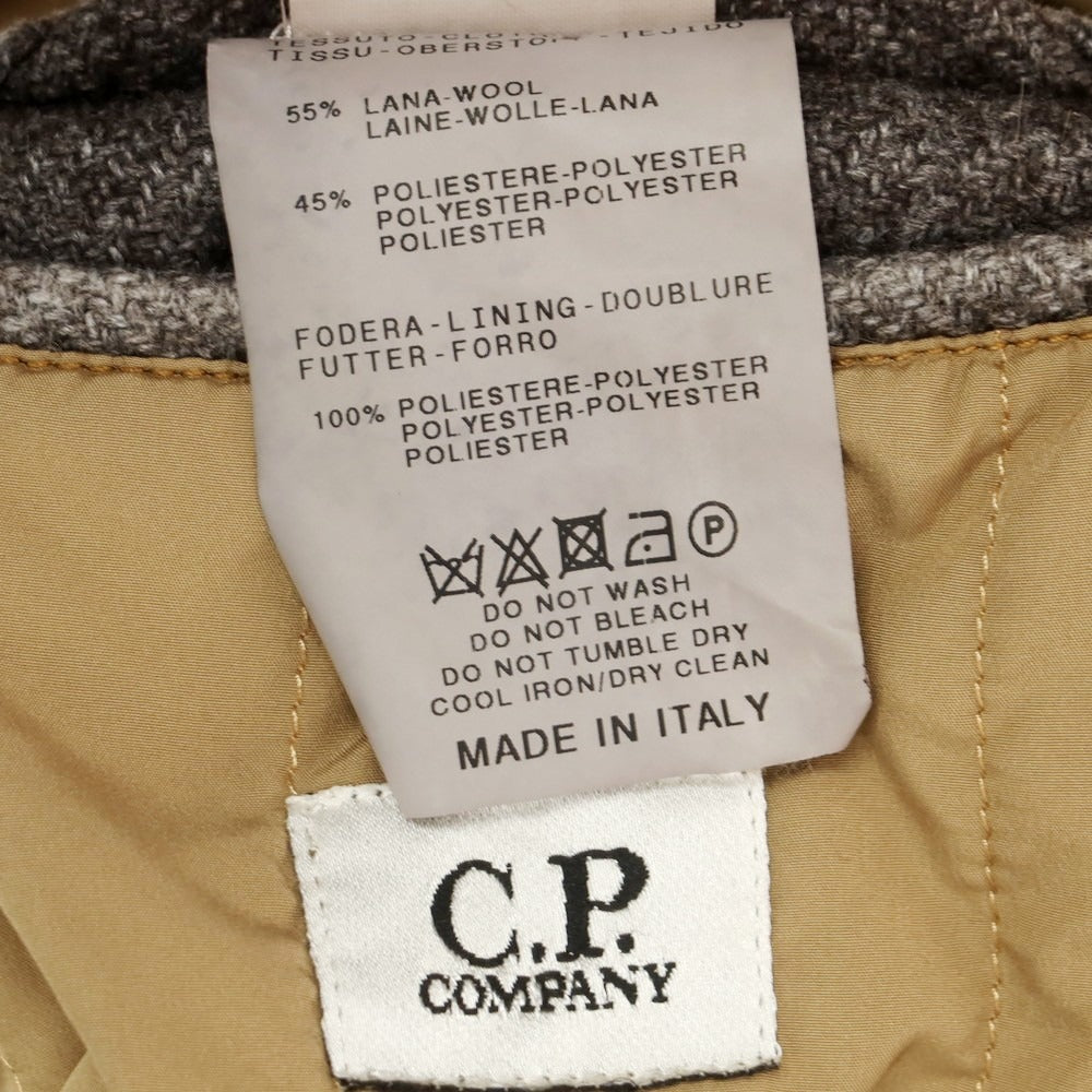 【中古】シーピーカンパニー C.P.Company ウールポリエステル 中綿 チェスターフィールドコート グレイッシュブラウン【 46 】【 状態ランクC 】【 メンズ 】
