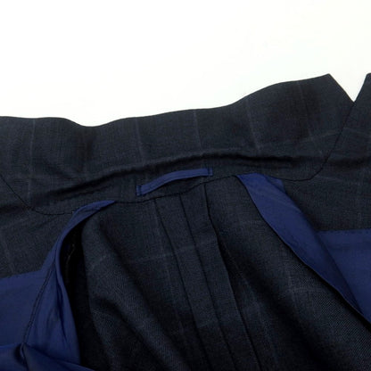 【中古】リングヂャケット RING JACKET ウール チェック 3つボタンスーツ グレイッシュネイビー【 44 】【 状態ランクC 】【 メンズ 】
