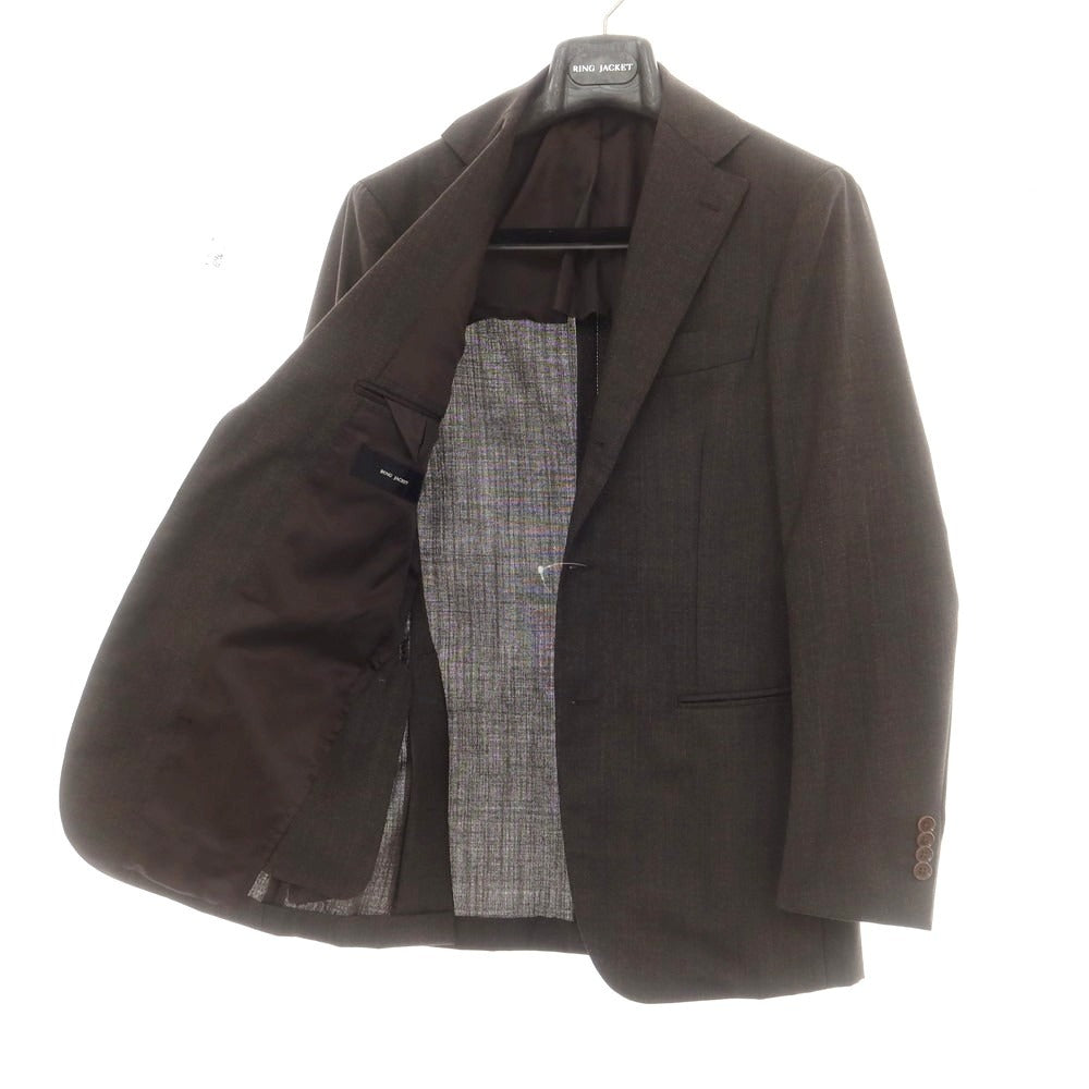 【中古】リングヂャケット RING JACKET ウール 3つボタンスーツ ダークブラウン【 44 】【 状態ランクB 】【 メンズ 】
