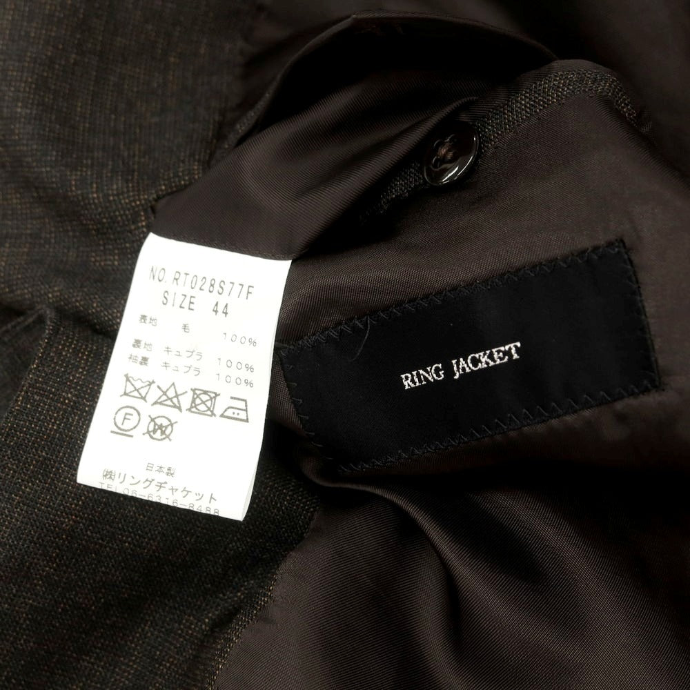 【中古】リングヂャケット RING JACKET ウール 3つボタンスーツ ダークブラウン【 44 】【 状態ランクB 】【 メンズ 】
