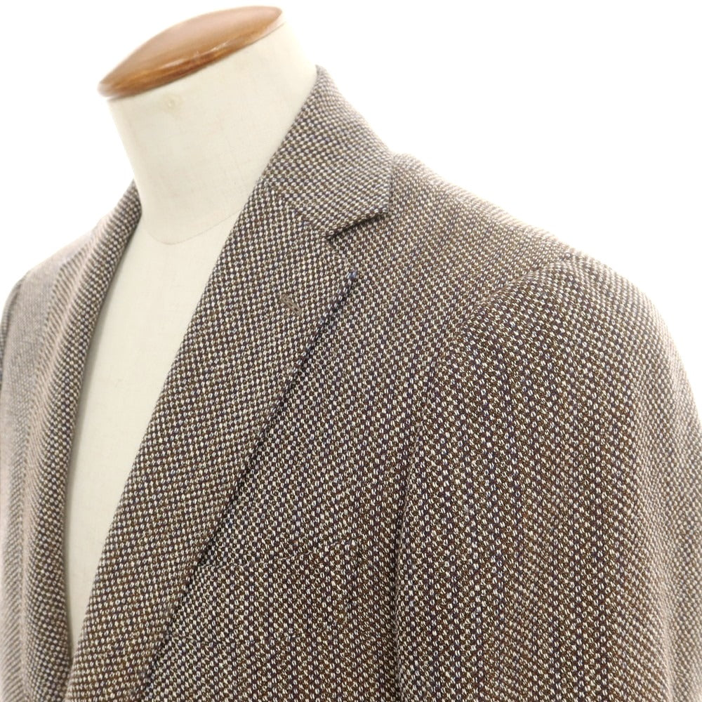 【中古】リングヂャケット RING JACKET ウールシルクリネン テーラードジャケット ブラウン系【 46 】【 状態ランクC 】【 メンズ 】