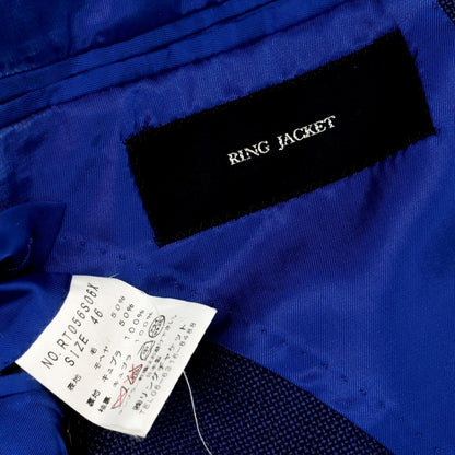 【中古】リングヂャケット RING JACKET ウールモヘヤ テーラードジャケット ネイビーブルー【 46 】【 状態ランクC 】【 メンズ 】