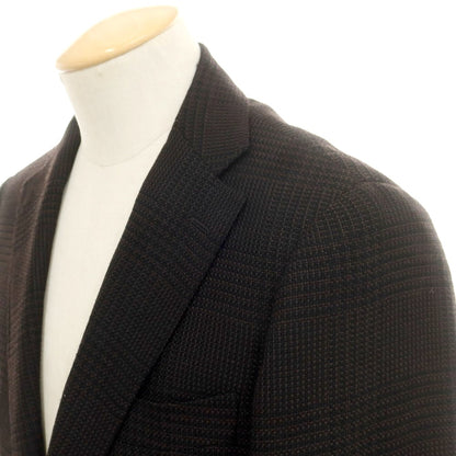 【中古】リングヂャケット RING JACKET ウール チェック テーラードジャケット ダークブラウンxブラック【 44 】【 状態ランクC 】【 メンズ 】
