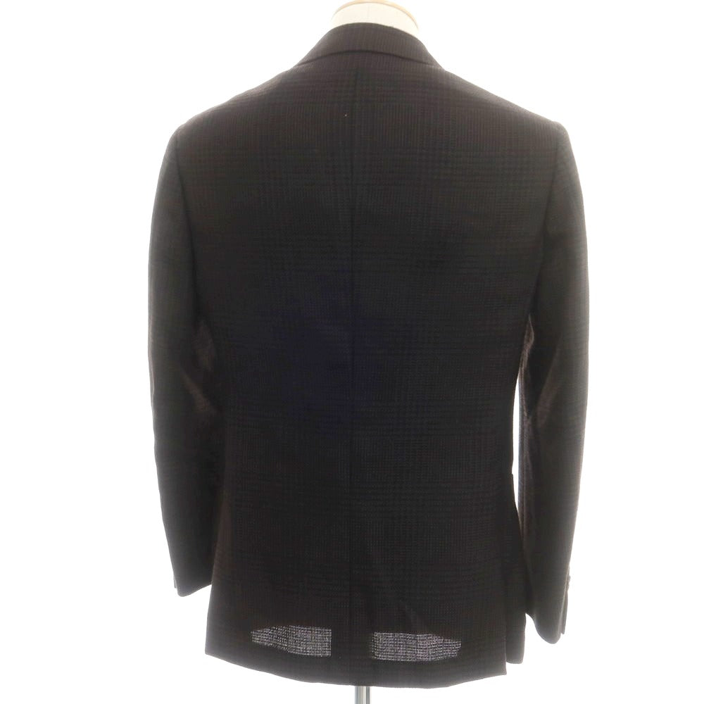 【中古】リングヂャケット RING JACKET ウール チェック テーラードジャケット ダークブラウンxブラック【 44 】【 状態ランクC 】【 メンズ 】
