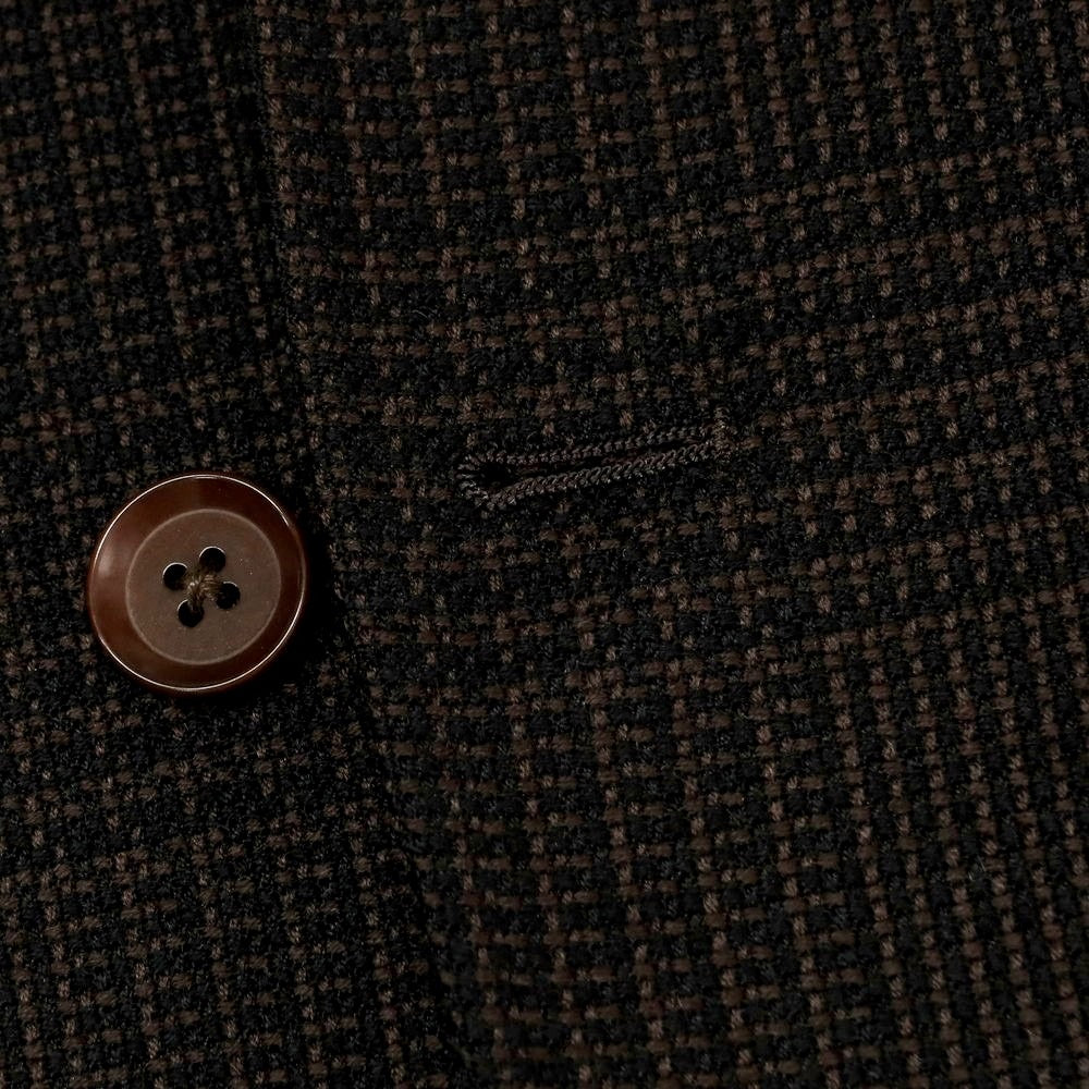 【中古】リングヂャケット RING JACKET ウール チェック テーラードジャケット ダークブラウンxブラック【 44 】【 状態ランクC 】【 メンズ 】