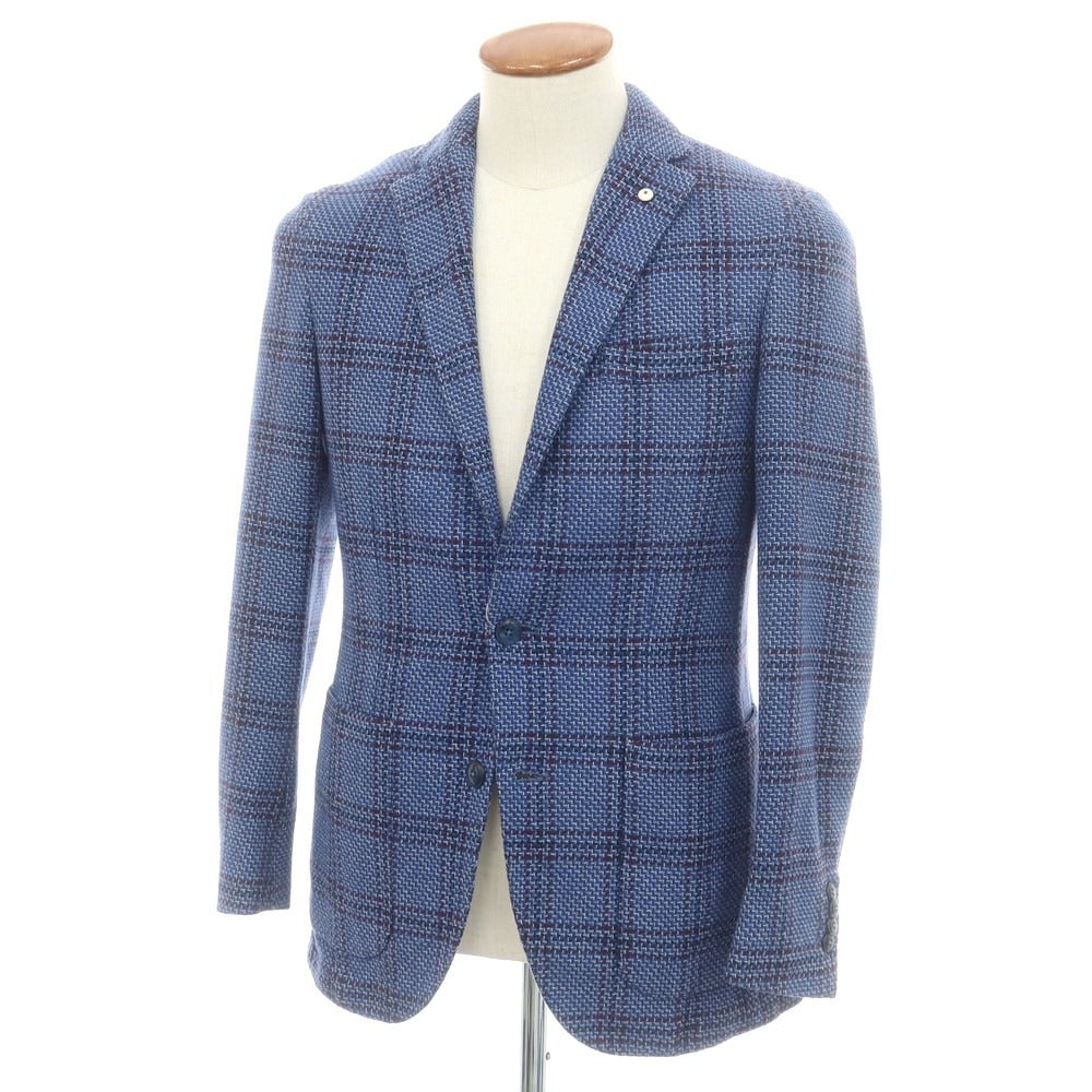 【中古】エルビーエム1911 L.B.M.1911 コットンウールシルク チェック 2B カジュアルジャケット ブルーxパープル【 46 】【 状態ランクB 】【 メンズ 】