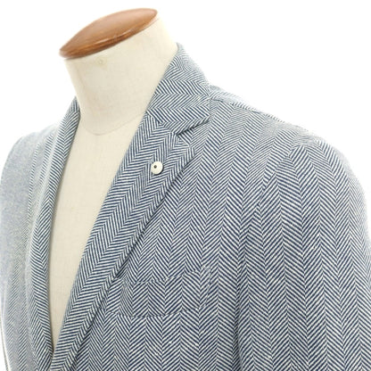【中古】エルビーエム1911 L.B.M.1911 リネンコットンジャージー ジャケット ネイビーxホワイト【 46 】【 状態ランクB 】【 メンズ 】