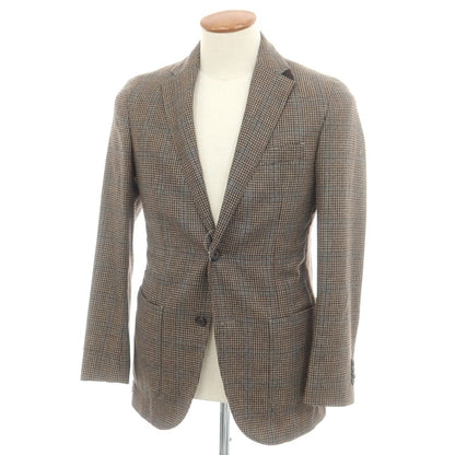 【中古】エルビーエム1911 L.B.M.1911 ウール チェック 2B カジュアルジャケット ブラウンxベージュ【 46 】【 状態ランクC 】【 メンズ 】