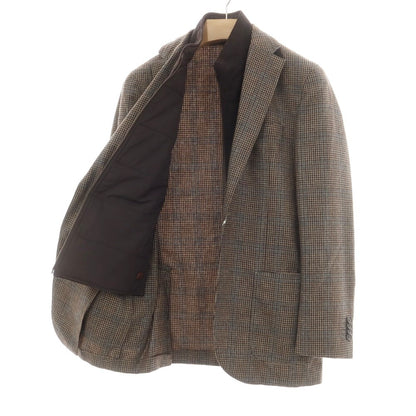 【中古】エルビーエム1911 L.B.M.1911 ウール チェック 2B カジュアルジャケット ブラウンxベージュ【 46 】【 状態ランクC 】【 メンズ 】