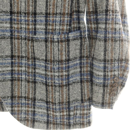 【中古】ロット L8 アルパカウールナイロン チェック 2B カジュアルジャケット グレーxブラック【 46 】【 状態ランクB 】【 メンズ 】