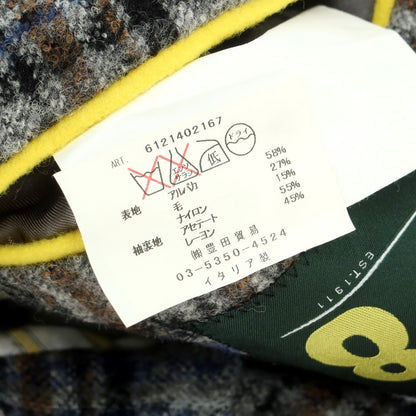 【中古】ロット L8 アルパカウールナイロン チェック 2B カジュアルジャケット グレーxブラック【 46 】【 状態ランクB 】【 メンズ 】