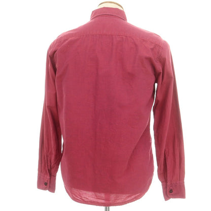 【中古】ストーンアイランド STONE ISLAND コットン 隠しボタンダウン カジュアルシャツ ダークピンクxネイビー【 M 】【 状態ランクC 】【 メンズ 】