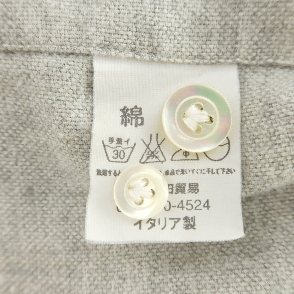 【中古】ジャンネット giannetto コットン カッタウェイ カジュアルシャツ ライトグレー【 37 】【 状態ランクC 】【 メンズ 】