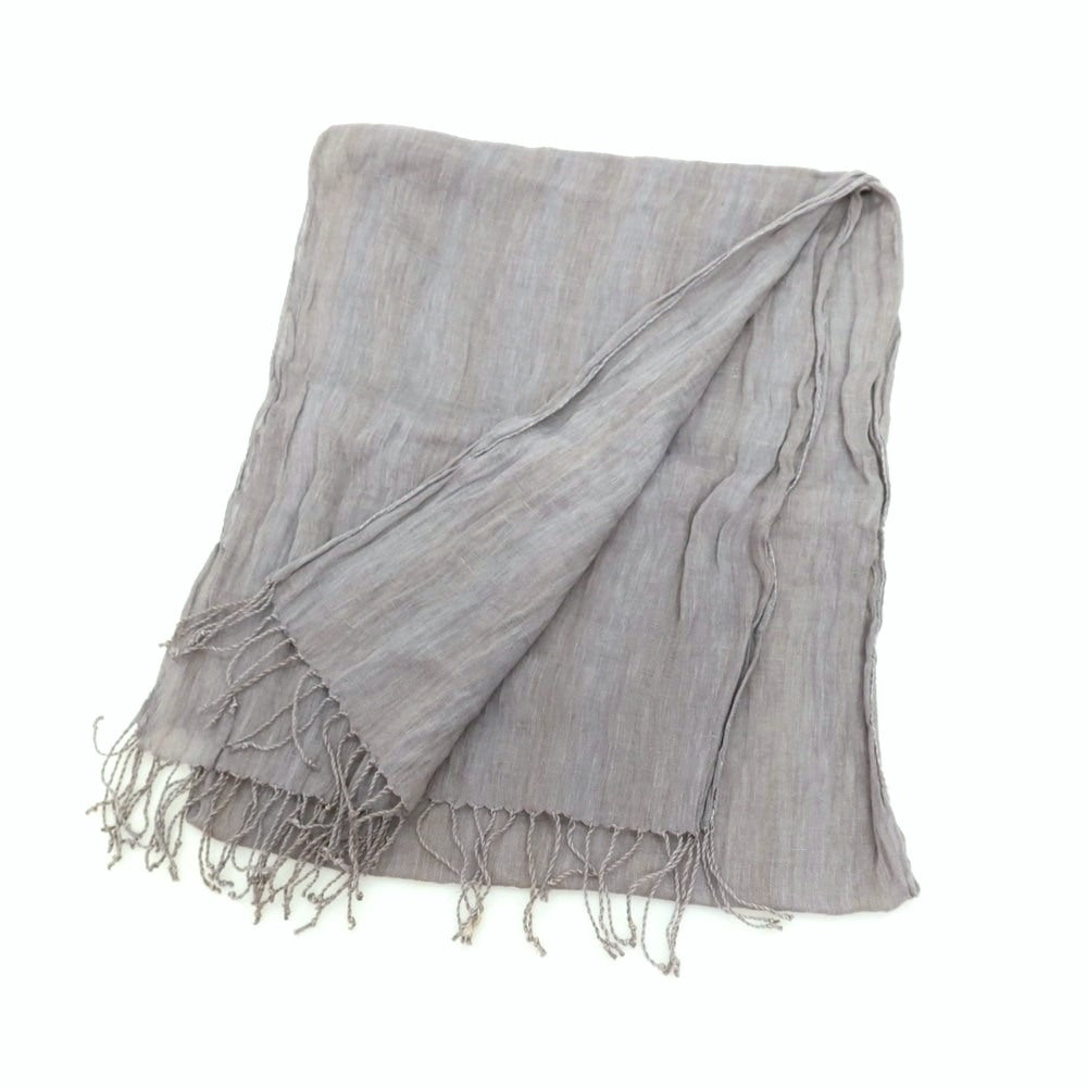 【中古】シーピーカンパニー C.P.Company リネン系 ストライプ ストール ライトグレー【 状態ランクC 】【 メンズ 】