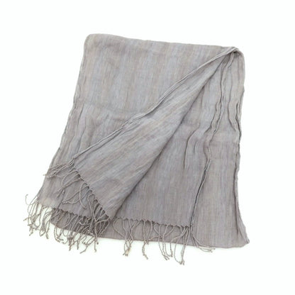 【中古】シーピーカンパニー C.P.Company リネン系 ストライプ ストール ライトグレー【 状態ランクC 】【 メンズ 】