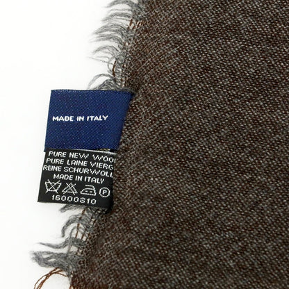 【中古】プリア PRIA ウール ストール ブラウン×グレー【 状態ランクC 】【 メンズ 】