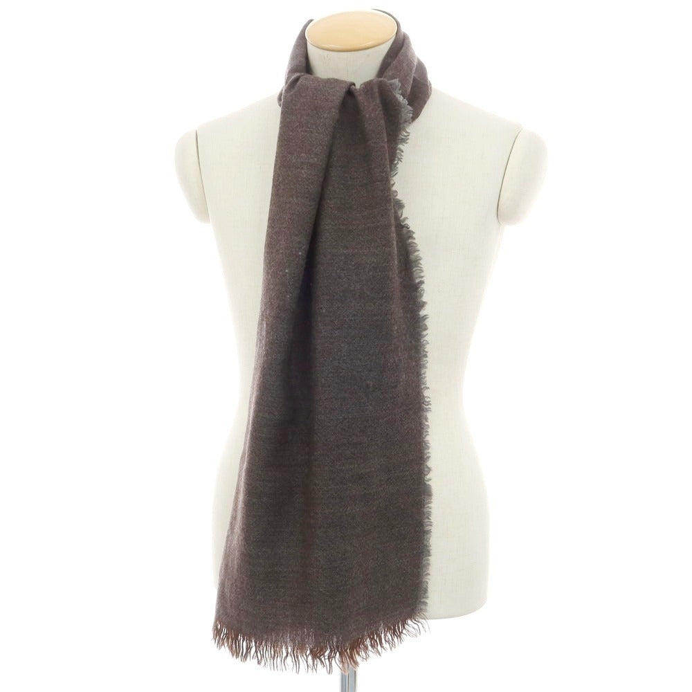 【中古】プリア PRIA ウール ストール ブラウン×グレー【 状態ランクC 】【 メンズ 】