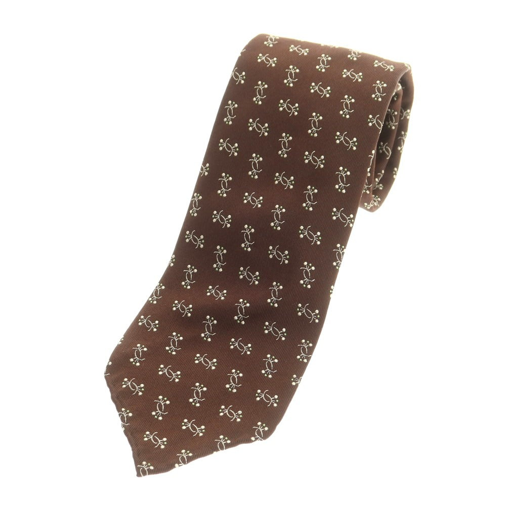 【中古】タイユアタイ TIE YOUR TIE シルク 小紋柄ネクタイ ダークブラウン【 状態ランクB 】【 メンズ 】