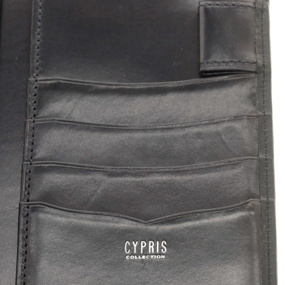 【中古】キプリス CYPRIS レザー 手帳カバー ブラックxネイビー【 状態ランクA 】【 メンズ 】
