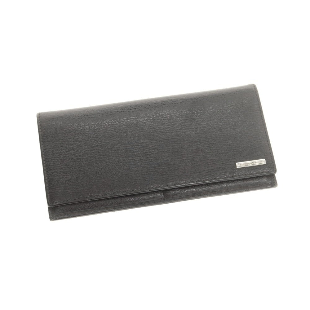 【中古】エルメネジルドゼニア Ermenegildo Zegna レザー 長財布 ブラック【 状態ランクC 】【 メンズ 】