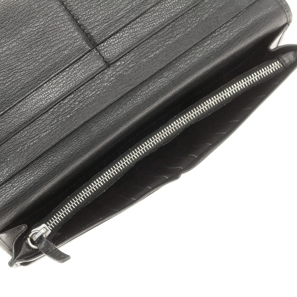 【中古】エルメネジルドゼニア Ermenegildo Zegna レザー 長財布 ブラック【 状態ランクC 】【 メンズ 】