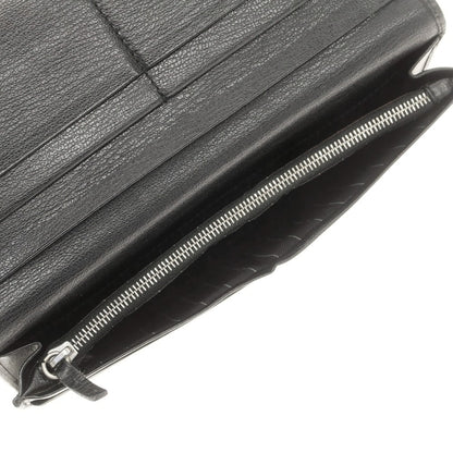 【中古】エルメネジルドゼニア Ermenegildo Zegna レザー 長財布 ブラック【 状態ランクC 】【 メンズ 】